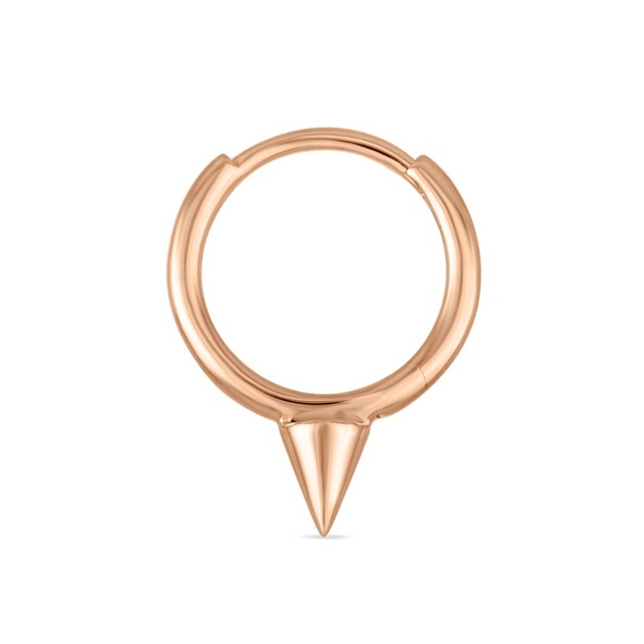 Maria Tash Brand 6.5MM NON-ROTATING SPIKE ROSE GOLD SINGLE HOOP EARRING - Picture 2 of 4